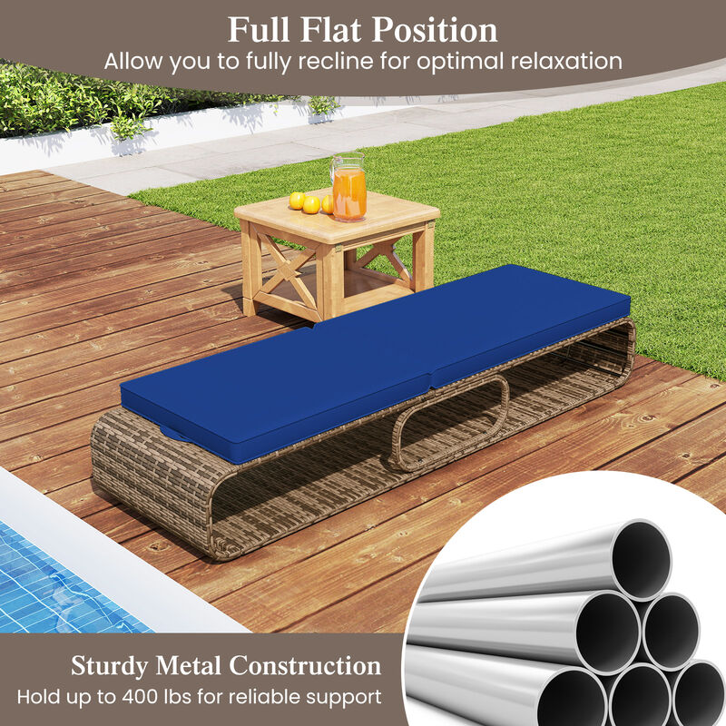 PE Rattan Patio Chaise Lounge Chair with 7-Position Reclining Backrest image number 5