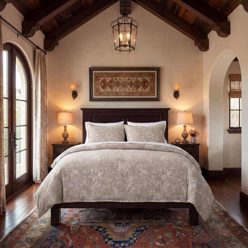 Genoa Mocha Queen Duvet Cover Set image number 1