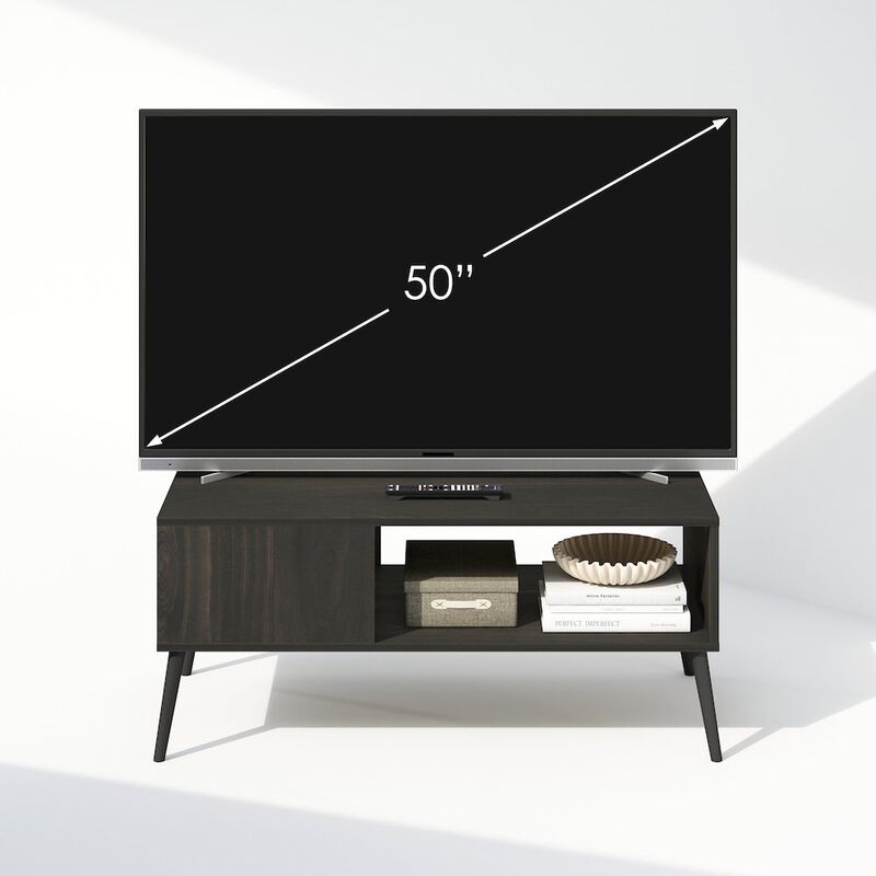 Claude Mid Century Style TV Stand for TV up to 40 with Wood Legs, Espresso