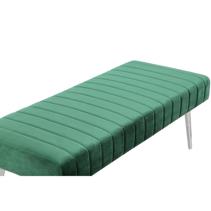 Pangea Home Hilda Bench Velvet Green