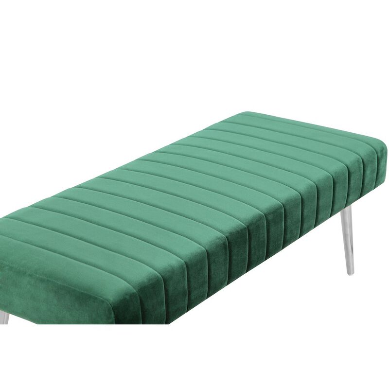 Pangea Home Hilda Bench Velvet Green