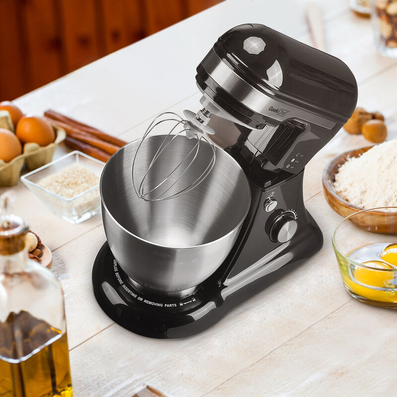 Electric Stand Mixer, 4.8QT 12 Speeds Tilt-head Food Mixer with Dough Hook, Rotary Knob, Whisk, Beater, Bowl image number 1
