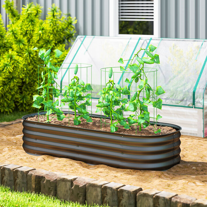 Hivvago Outdoor Raised Metal Planter 4.9'x2'x1' for Easy Gardening