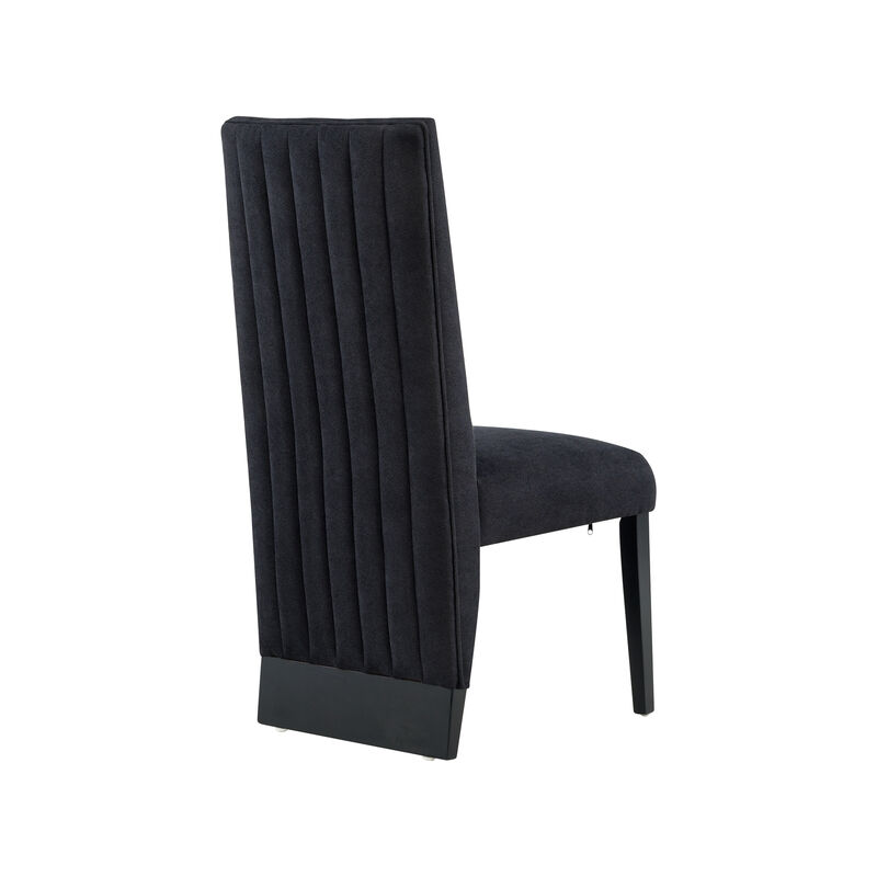 Black Upholstered Dining Chairs Set of 2 image number 5