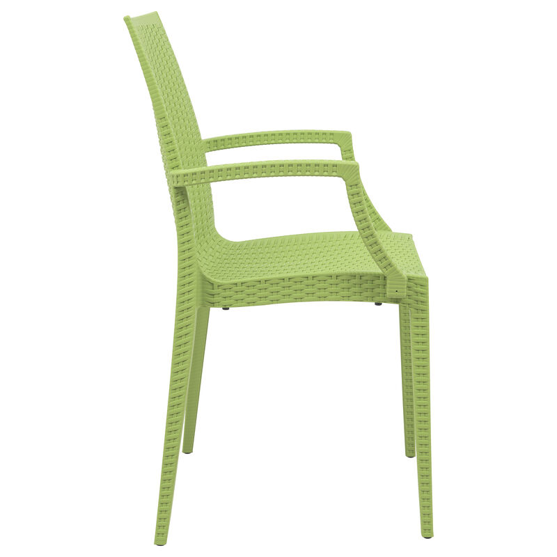 LeisureMod Weave Mace Indoor/Outdoor Chair (With Arms)