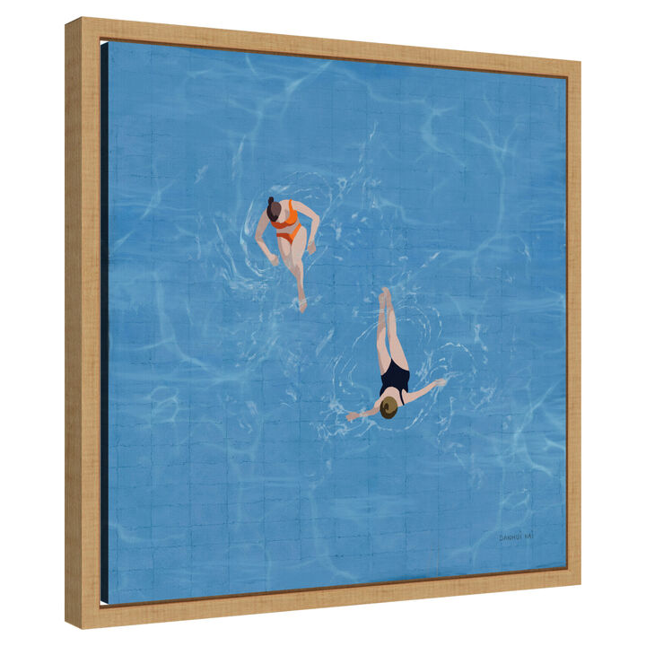 Pool Fun I by Danhui Nai Framed Canvas Wall Art