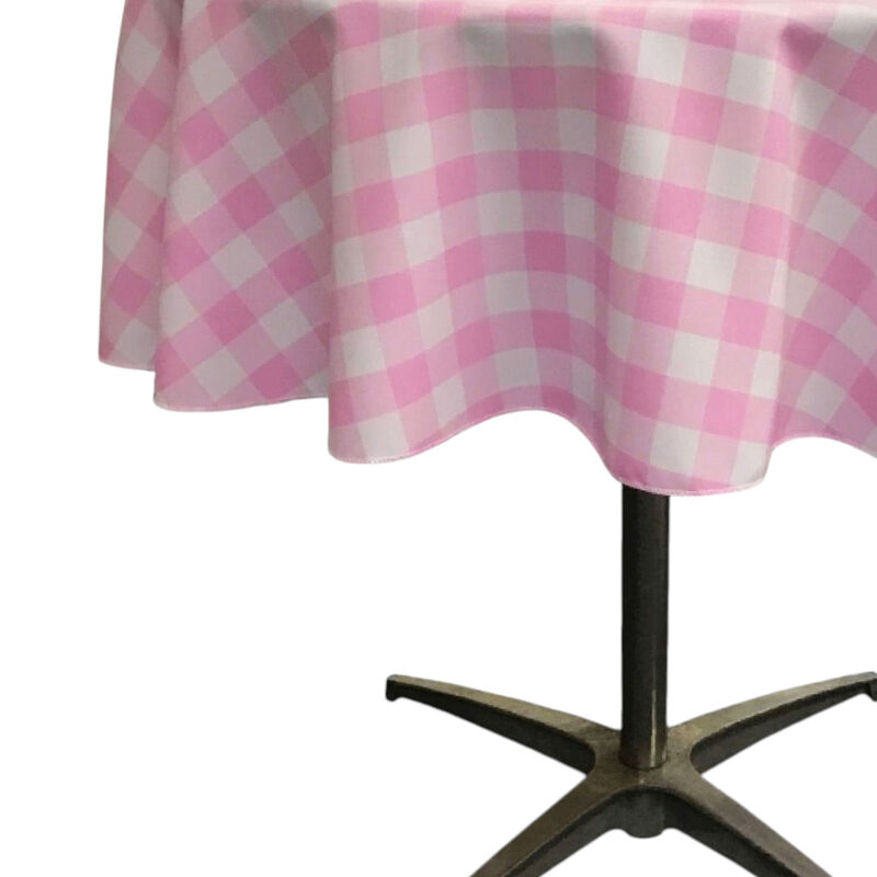 Polyester Checkered Round Tablecloth 58 Inch for Everyday Dining Use image number 2