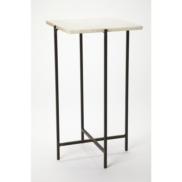Butler Specialty Nigella Square Marble & Metal Side Table, Multi-Color