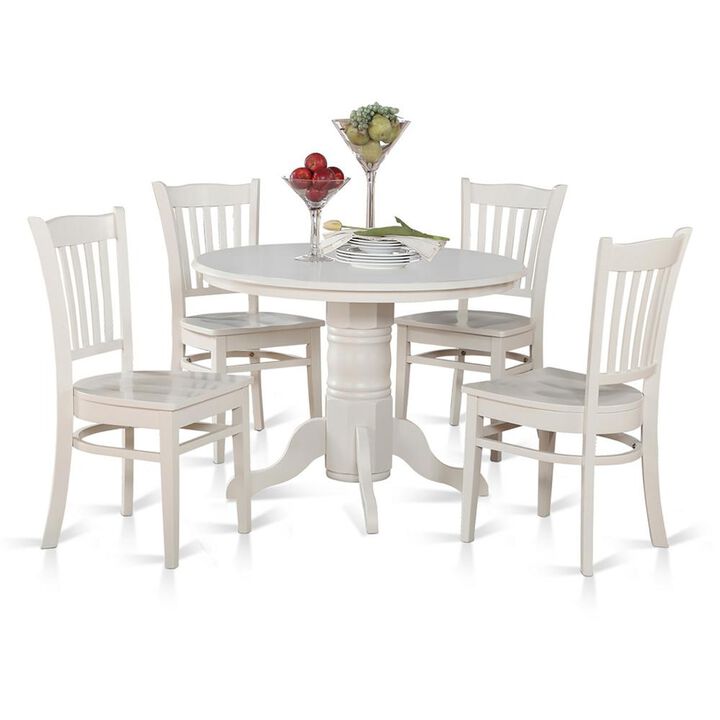5 Pc small Kitchen Table and Chairs set-Round Table and 4 Kitchen Chairs