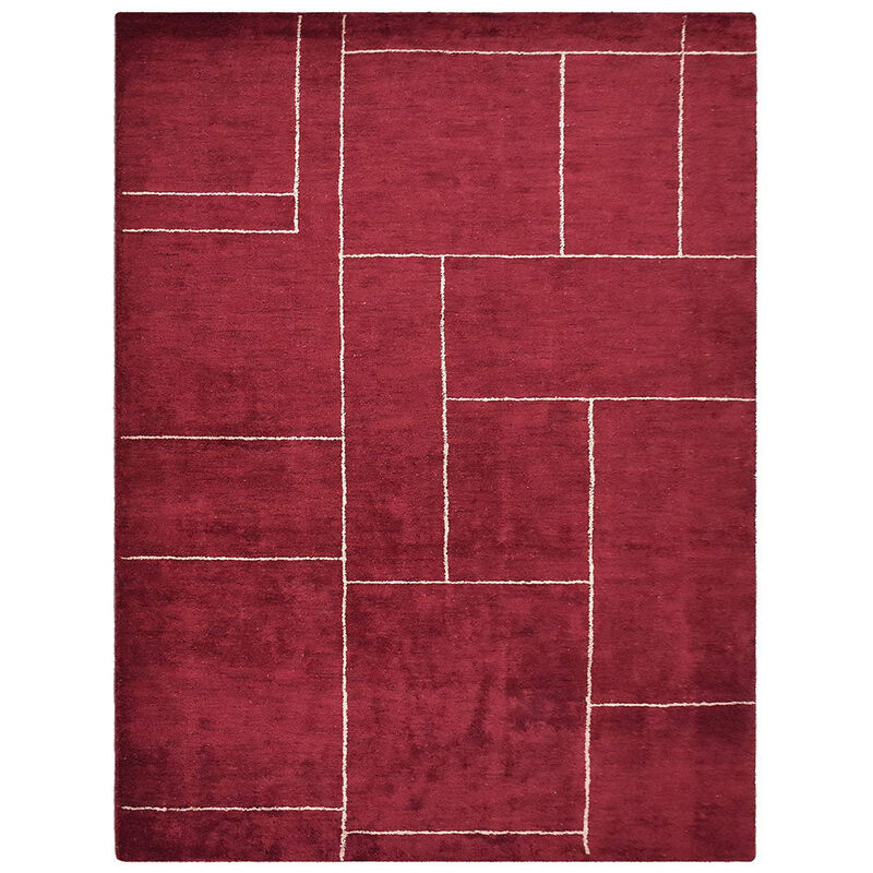 RUGSOTIC CARPETS HAND KNOTTED LOOM SILK ECO-FRIENDLY AREA RUGS  - Geometric Design, High Pile Thick Handmade Anti Skid Area Rugs for Living Room, Bed Room (LS1223) image number 0