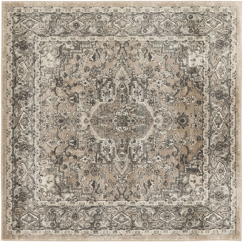 Quarry QUA05 Beige/Gray 5'3" x Round Rug image number 0