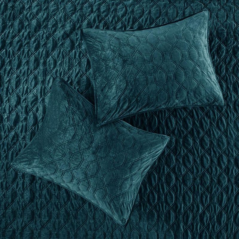 Belen Kox Velvet Geometric Quilted Coverlet Set, Belen Kox