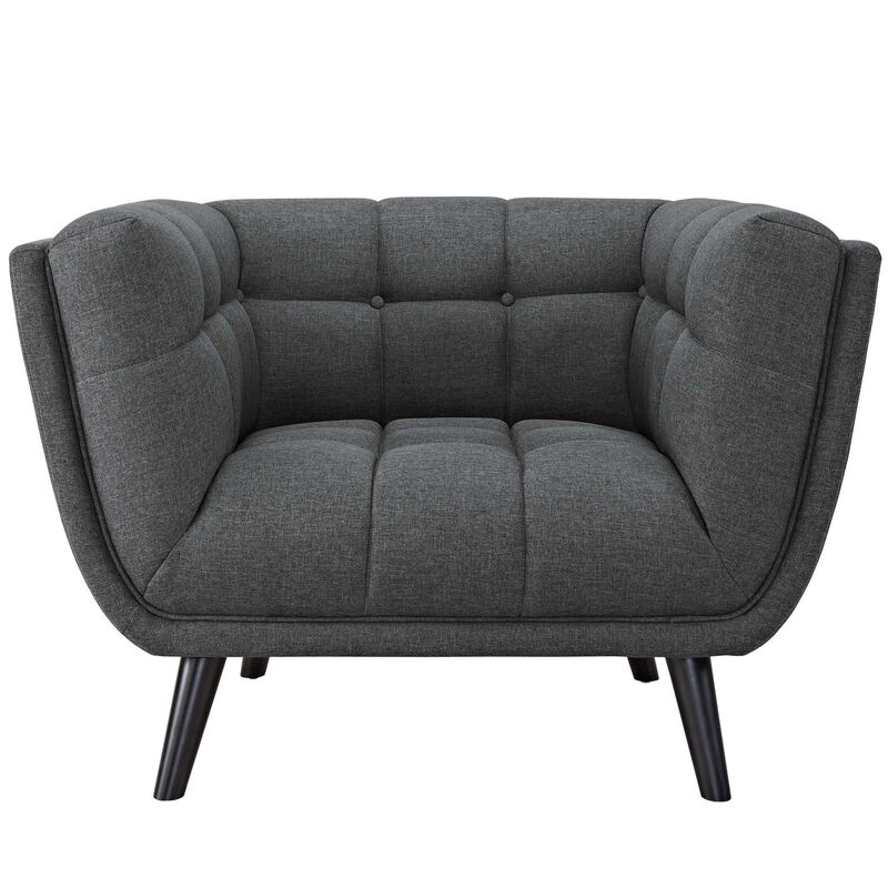 Modway Bestow Upholstered Fabric Armchair, Gray