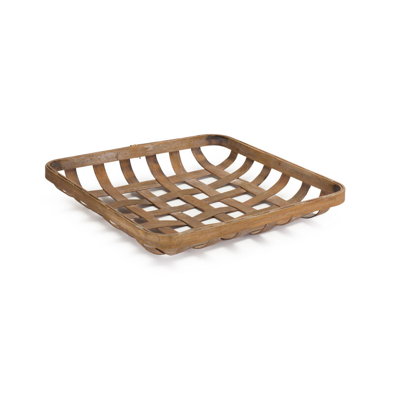 Wicker Tray Set of 2 for Rustic Home Accents and Storage