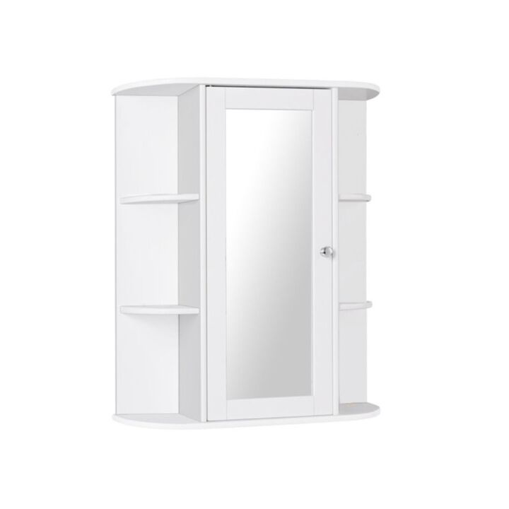 Hivago Bathroom Cabinet Single Door Shelves Wall Mount Cabinet