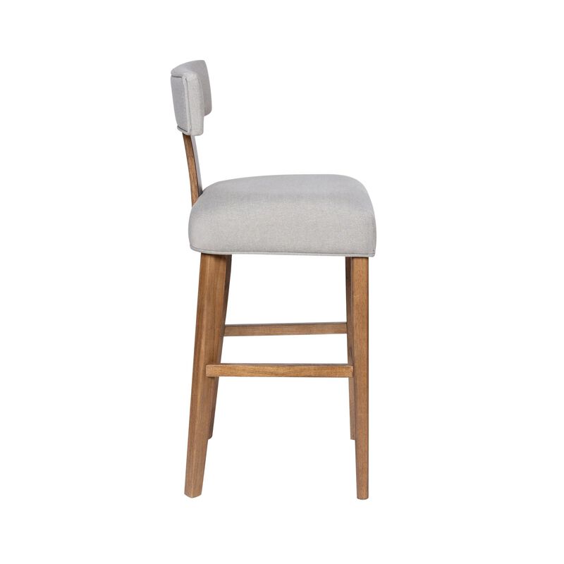 Tely Barstool Chair with Light Gray T Back, Natural Brown Wood Frame image number 3