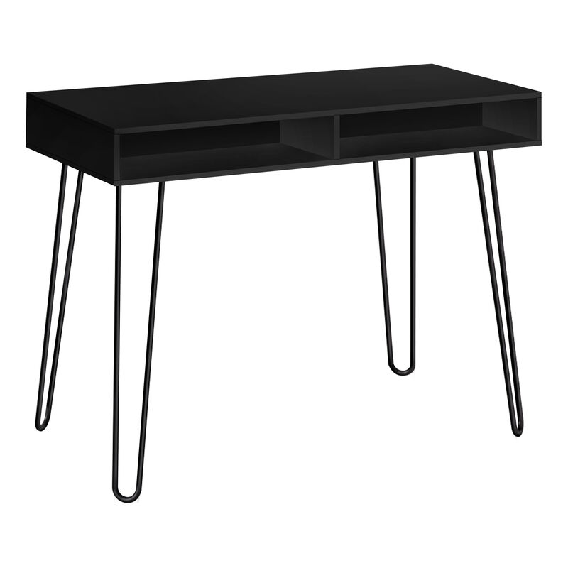 Monarch Specialties I 7771 Computer Desk, Home Office, Laptop, Left, Right Set-up, Storage Drawers, 40"L, Work, Metal, Laminate, Black, Contemporary, Modern