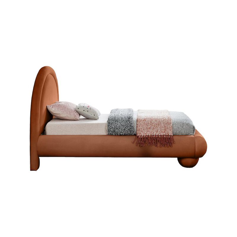 Meridian Furniture Madrid Cognac Velvet Twin Bed
