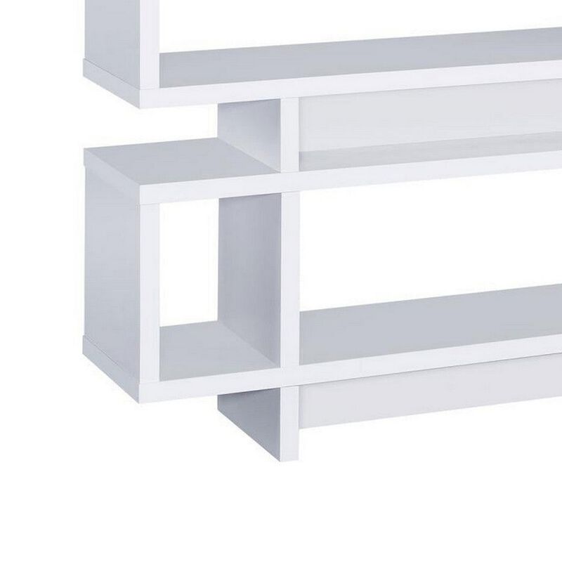 Tremendous white bookcase with open shelves-Benzara image number 7