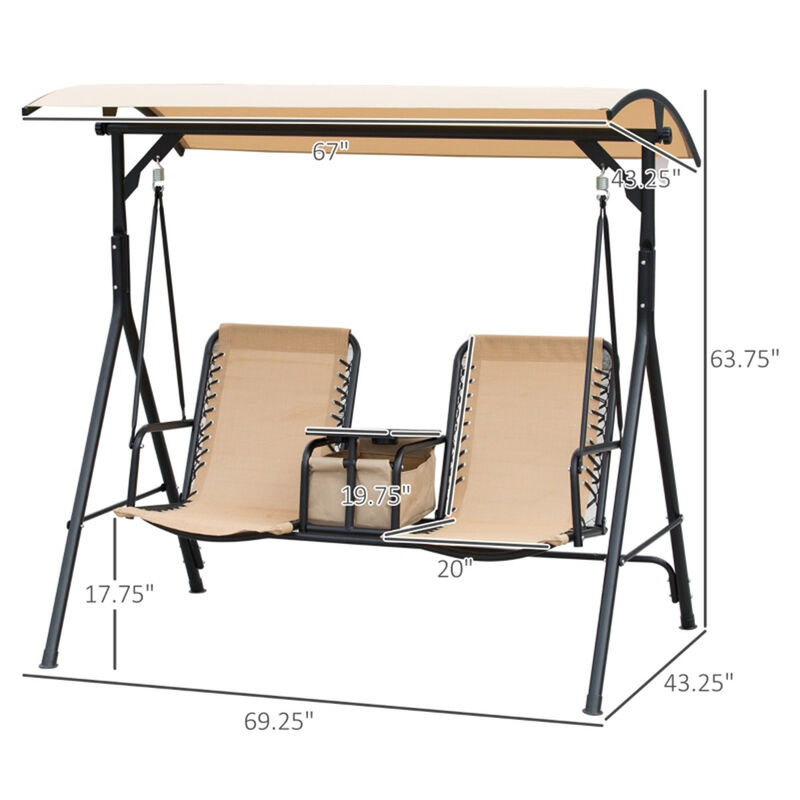 Freestanding Outdoor Swing Chair for Deck Porch and Yard