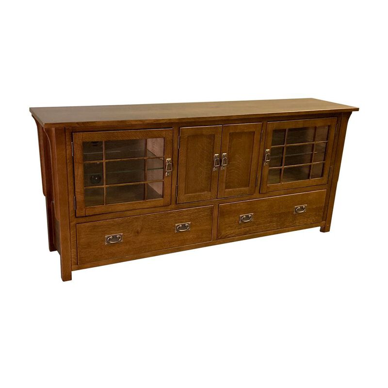 Crafters and Weavers Mission Quarter Sawn Oak 72 Tv Stand - Walnut