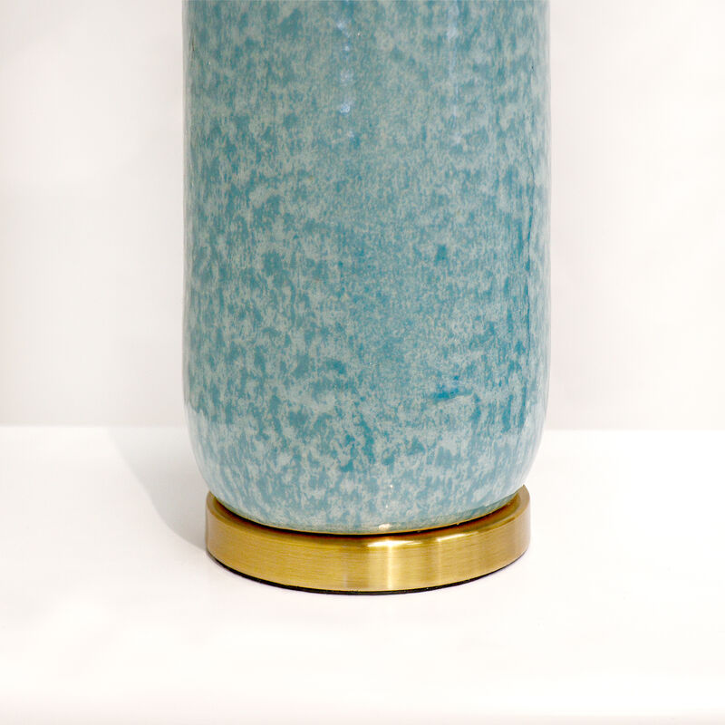 Pasargad Home Tucson Style Ceramic Blue/Gold Table Lamp, H27" image number 3