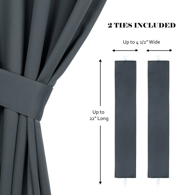 Set of 2 Solid Room Darkening Blackout Window Curtain Panels image number 3