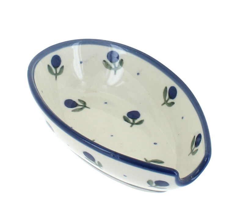 Blue Rose Polish Pottery Saffron Small Spoon Rest