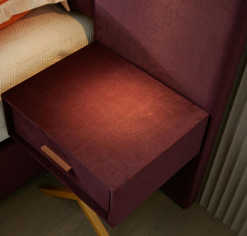 Nunmuk Velvet Upholstered Platform Bed image number 8