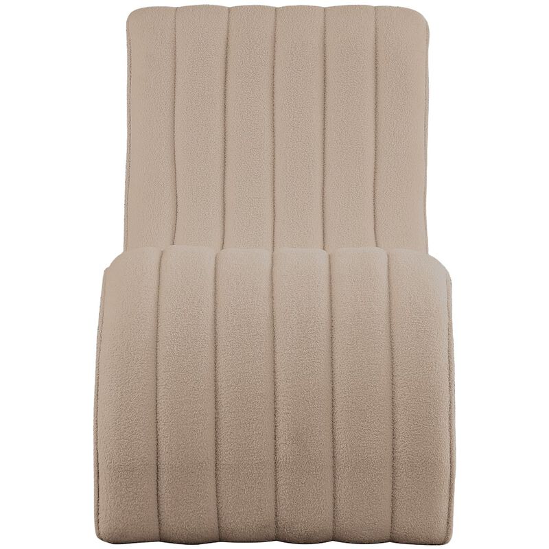 Meridian Furniture Orian Beige Teddy Fabric Chaise