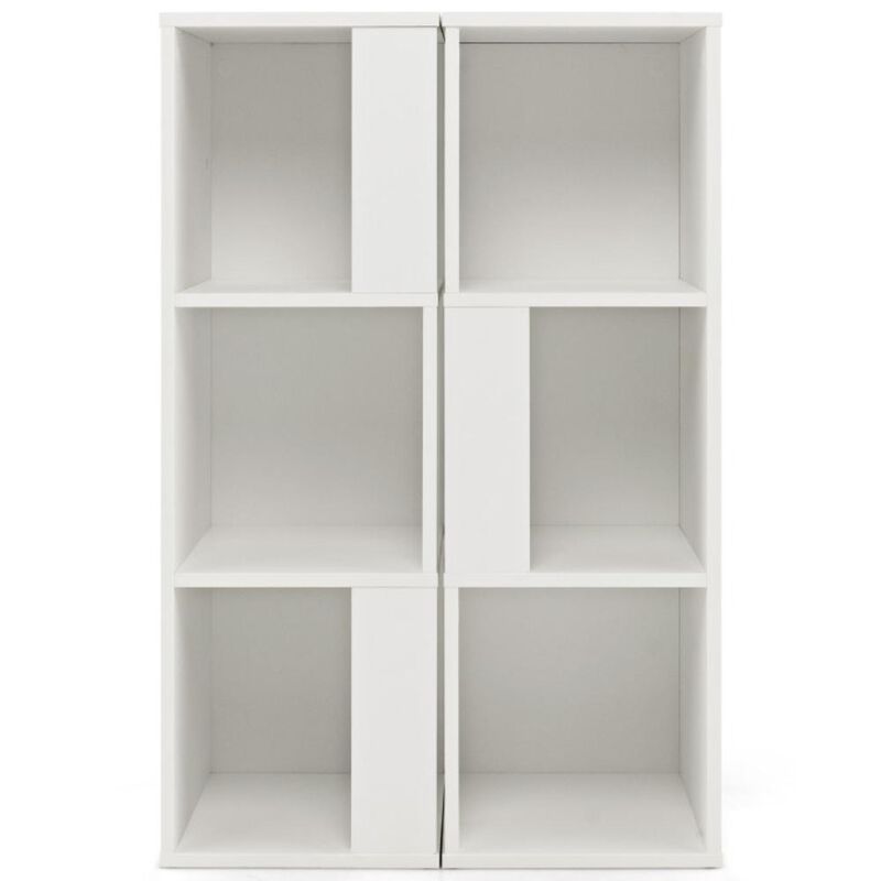 Hivvago 3-Tier 6 Cube Freestanding Bookcase with Anti-toppling Device