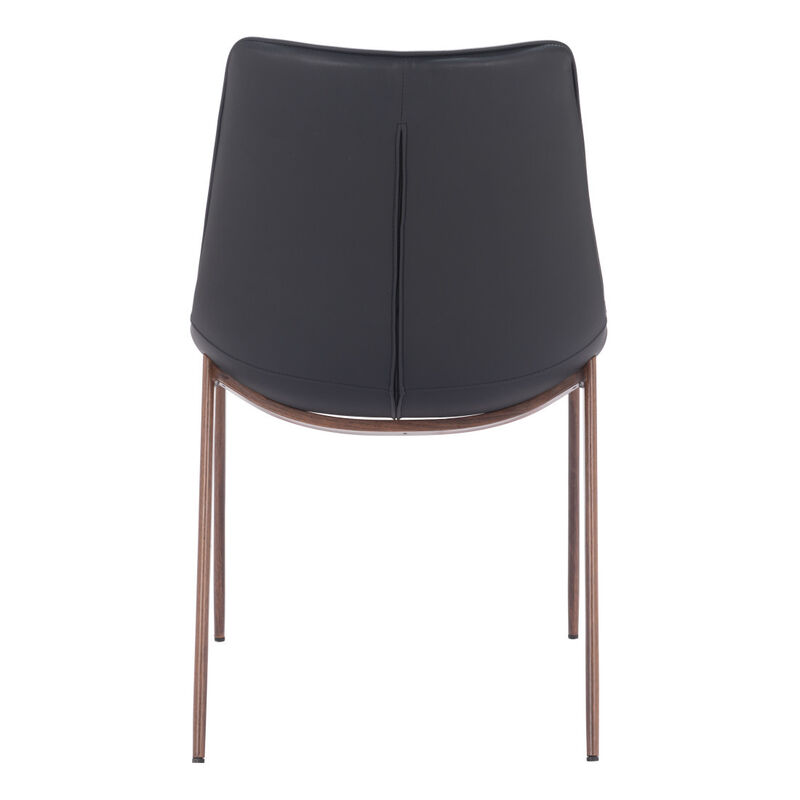 HomeRoots Set of Two Black and Brown Upholstered Faux Leather Dining Side Chairs image number 4