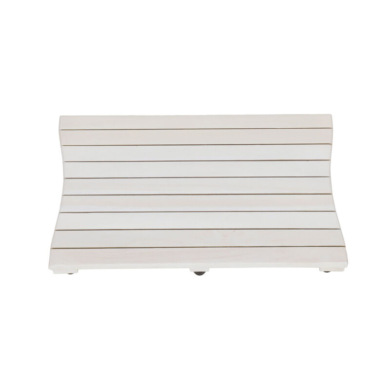 HomeRoots 23" White Teak Slat Non Slip Bath Mat image number 4