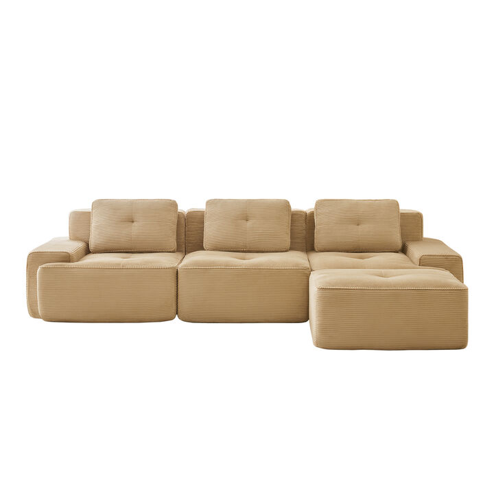 Jonvar 117" Modern L-Shaped Modular Sectional