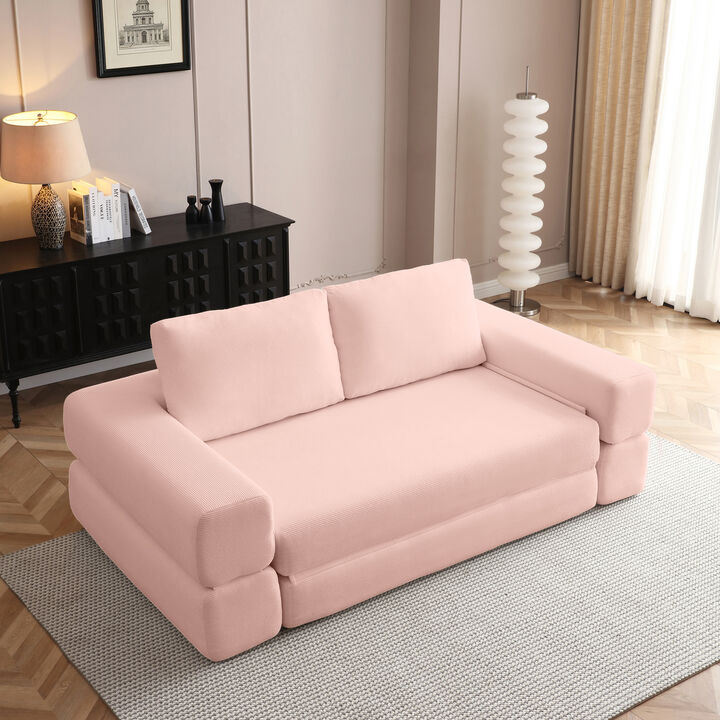 Merax Multi-Functional Folding Floor Sofa Bed with 3 Pillows