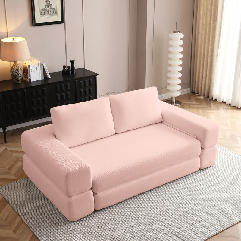 Merax Multi-Functional Folding Floor Sofa Bed with 3 Pillows image number 1