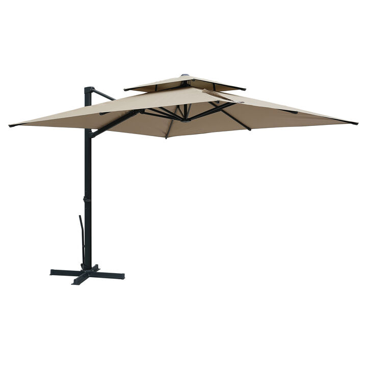 Cantilever Patio Umbrella 10FT Large Outdoor Umbrella Square Outdoor Table Umbrella