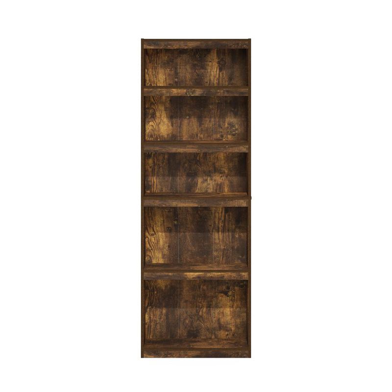 Furinno JAYA Enhanced Home 5-Tier Shelf Bookcase, Amber Pine