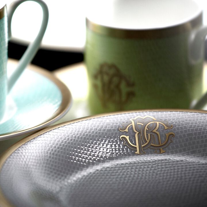 Coffee Cup & Saucer LIZZARD Set of 121 Steel diam. 2.36", H 2.4"