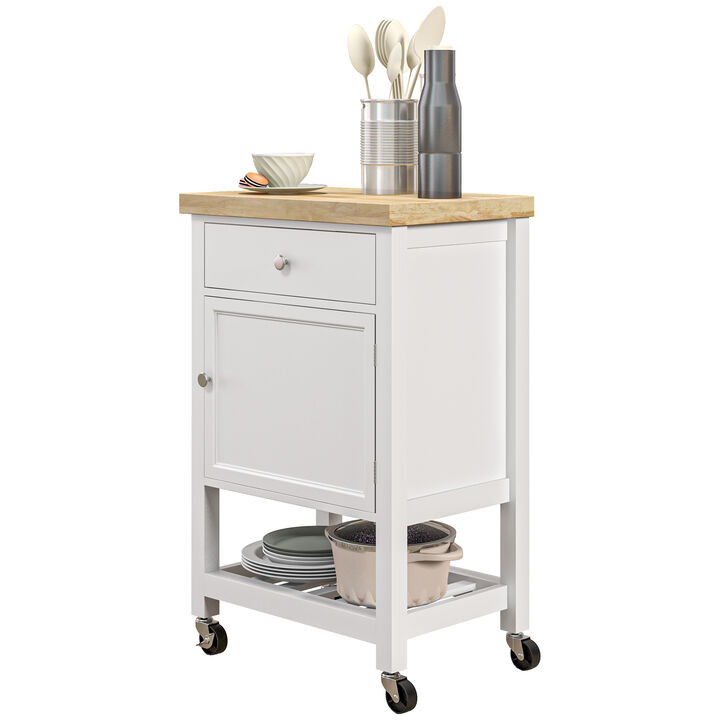 Hivvago Rolling Kitchen Island with Storage and Countertop