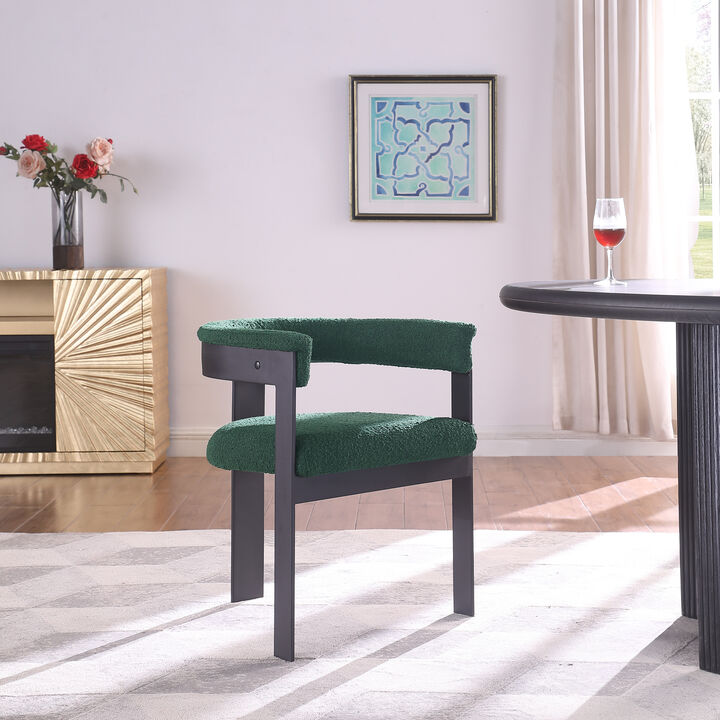 Meridian Furniture Romeo Green Boucle Fabric Dining Chair, Set of 2