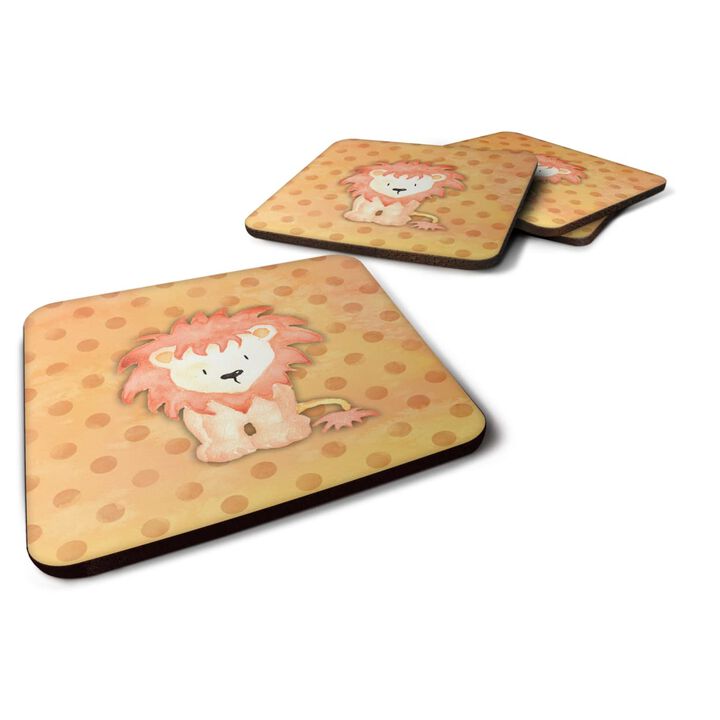 Caroline's Treasures Polkadot Lion Watercolor Decorative coasters, 3.5, Multicolor