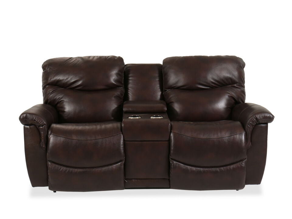 James Power Reclining Loveseat with Headrest & Console