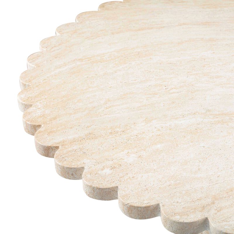 Blossom Washed Travertine Finish Indoor / Outdoor 54" Round Dining Table image number 5