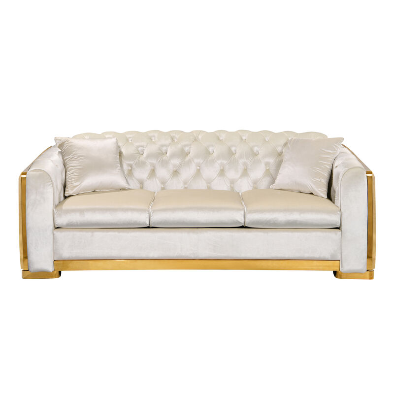 Velvet Luxury Chesterfield Sofa Set
