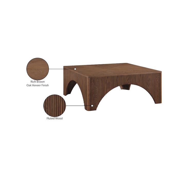 Meridian Furniture Eloise Brown Oak Veneer Coffee Table