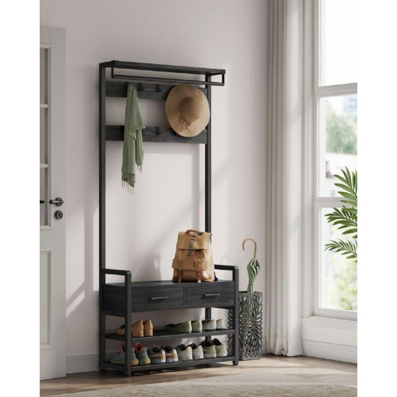 Hall Tree with Bench and Shoe Storage