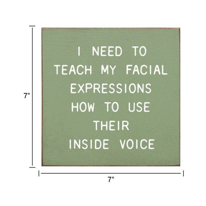 Funny Facial Expressions Wooden Sign Home Office Wall Decor image number 2