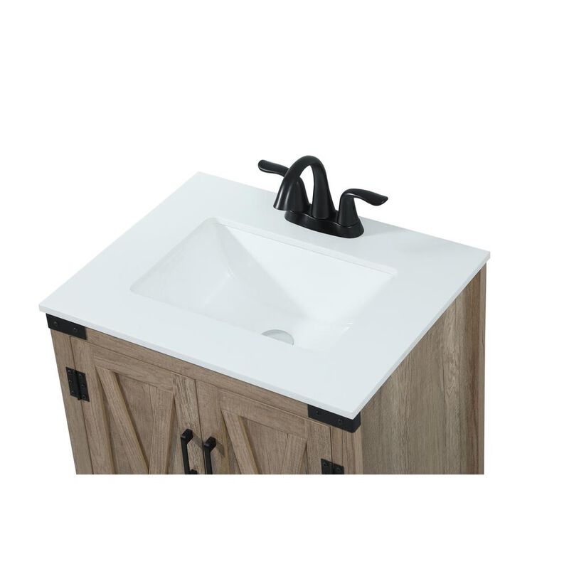 Elegant Kitchen and Bath 24 inch Single bathroom vanity in natural oak