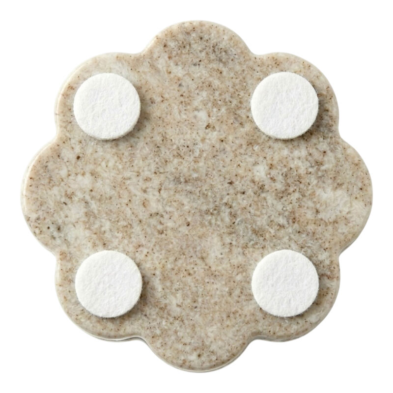 4" Scalloped Box, Beige Marble image number 3